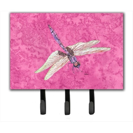 Carolines Treasures 6 x 9 In. Dragonfly on Pink Leash or Key Holder 8891TH68